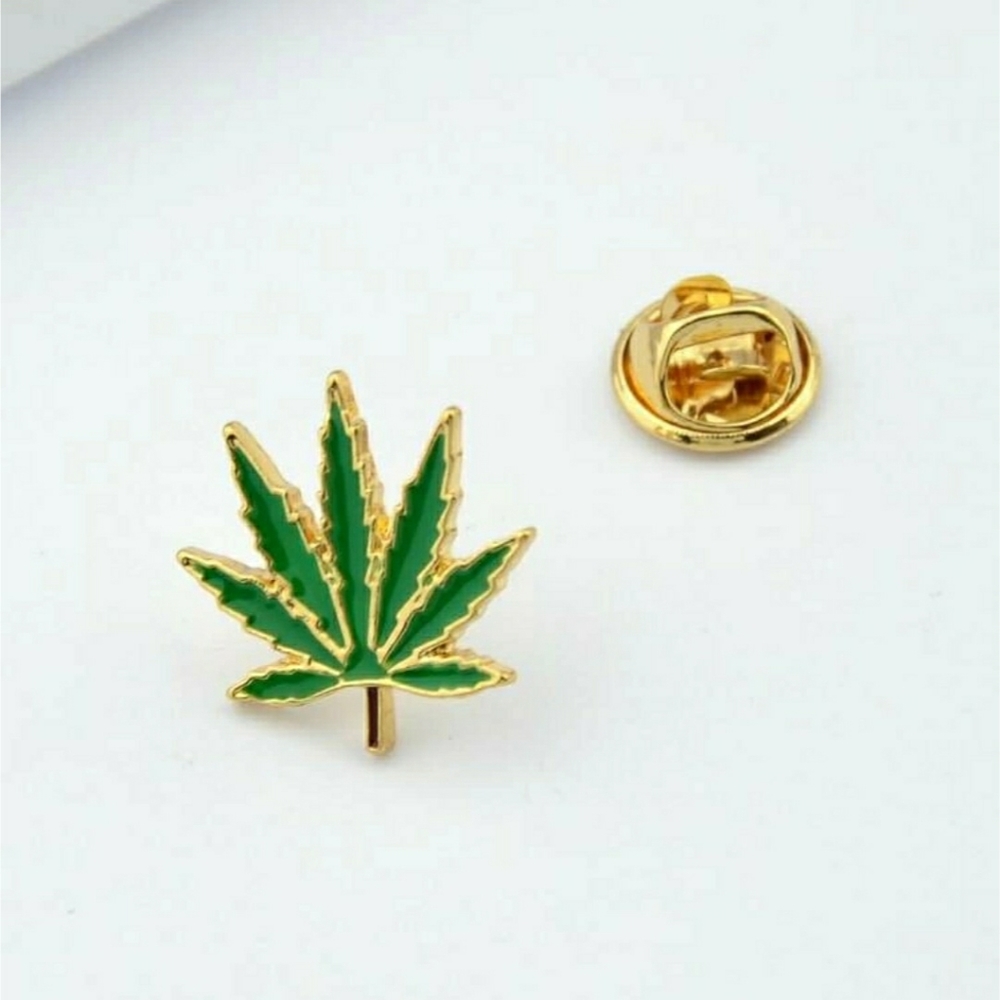 420 Leaf Plant Enamel Pin